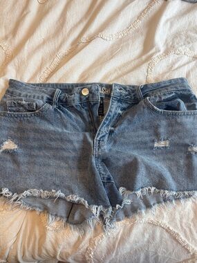 Denim Shorts- Distressed, Frayed Hem